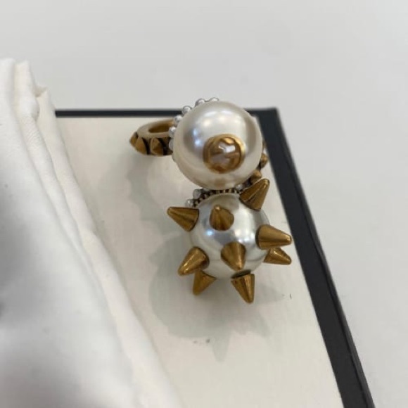 Ring Gold-Tone Metal & Faux Pearl - Picture 13 of 14